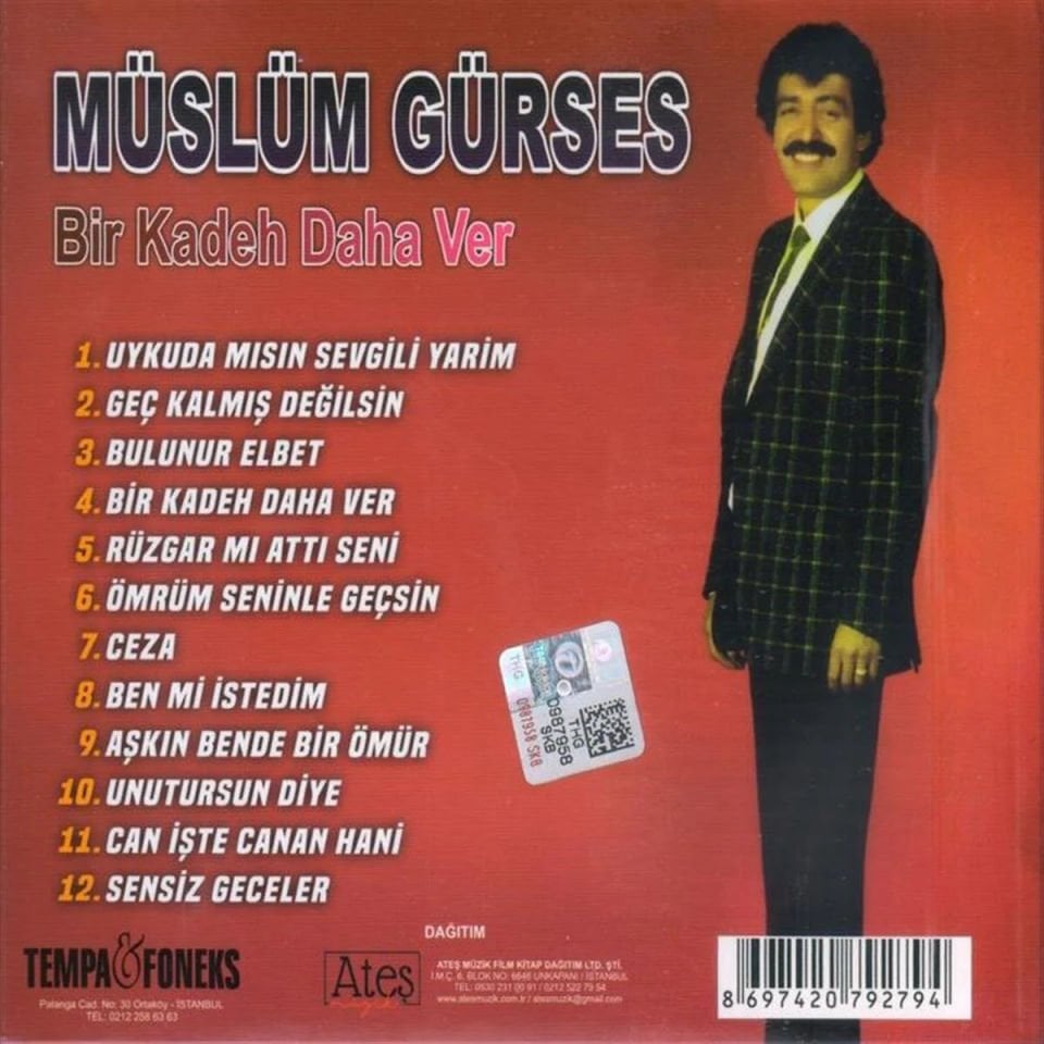 MÜSLÜM GÜRSES - BİR KADEH DAHA VER (1989)  CD DIGIPAK 2023 BASKI AMBALAJINDA SIFIR