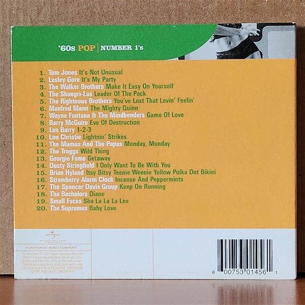 '60S POP - NUMBER 1'S / TOM JONES, LESLEY GORE, MANFRED MANN, BARRY MCGUIRE, LEN BARRY, GEORGIE FAME, DUSTY SPRINGFIELD, THE SUPREMES (2007) - CD 2.EL