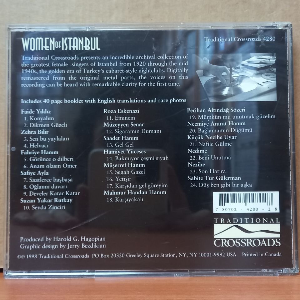 WOMEN OF ISTANBUL / FAİDE YILDIZ, ZEHRA BİLİR, FAHRİYE HANIM, SAFİYE AYLA, SUZAN YAKAR RUTKAY (1998) - CD 2.EL