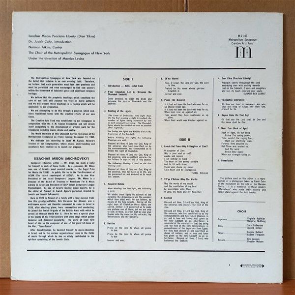 ISSACHAR MIRON – PROCLAIM LIBERTY [DROR YIKRA] - LP 2.EL PLAK