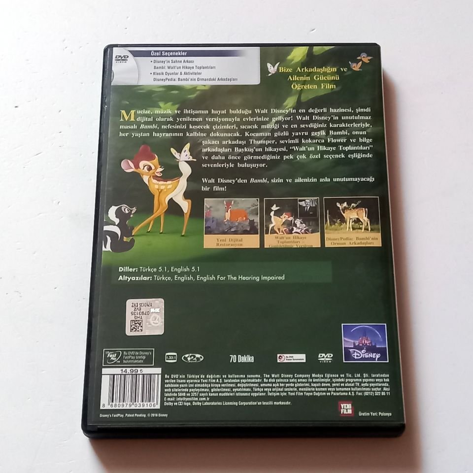 BAMBİ - WALT DISNEY ANİMASYON - DVD 2.EL