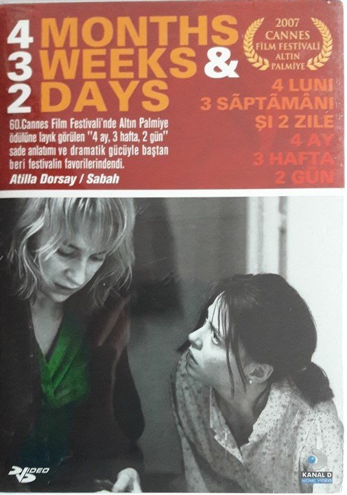 4 AY 3 HAFTA 2 GÜN - 4 LUNI 3 SÃPTÃMÂNI ŞI 2 ZILE - CRISTIAN MUNGIU - DVD 2.EL