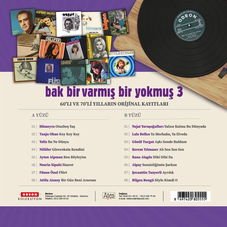BAK BİR VARMIŞ BİR YOKMUŞ - VOL 3 / 60'LI VE 70'Lİ YILLARIN ORİJİNAL KAYITLARI - LP 2024 BASIM SIFIR PLAK
