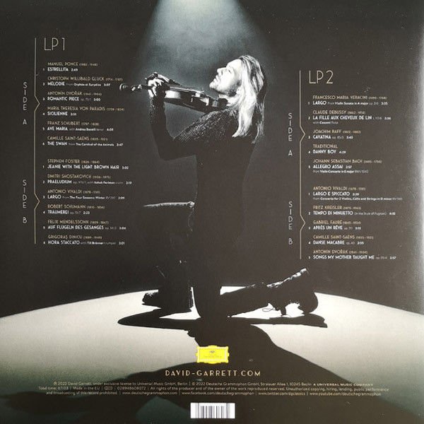 DAVID GARRETT - ICONIC (2022) DVORAK SCHUBERT VIVALDI  - 2LP DEUTSCHE GRAMMOPHON GATEFOLD SIFIR PLAK