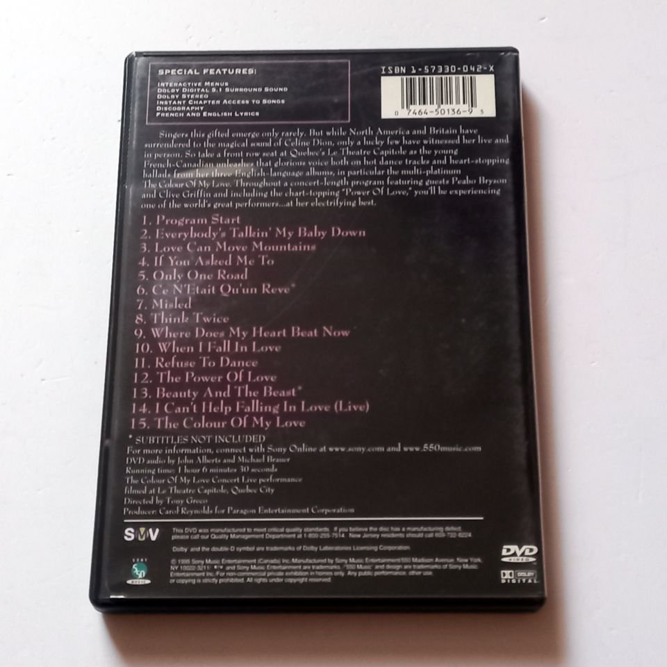 CELINE DION - THE COLOUR OF MY LOVE CONCERT (1998) - DVD 2.EL