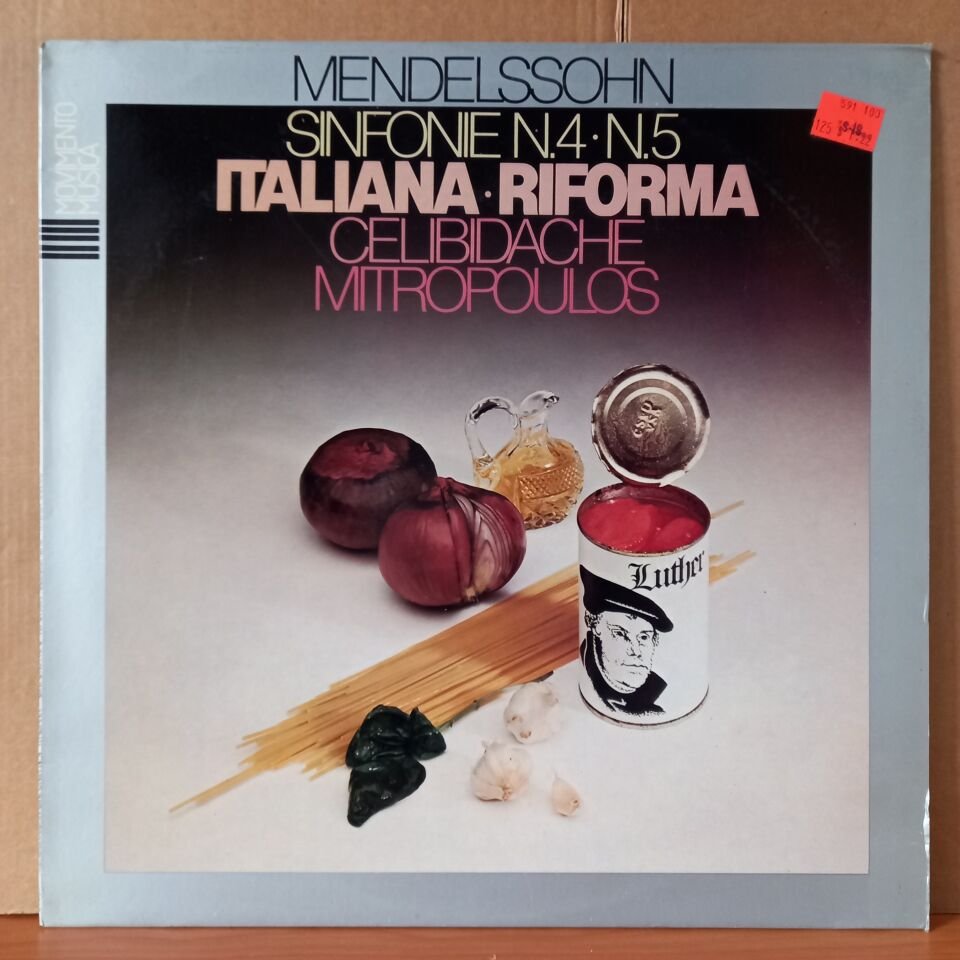 MENDELSSOHN: SINFONIE N.4 - N.5 / ITALIANA, RIFORMA / CELIBIDACHE, MITROPOULOS (1982) - LP 2.EL PLAK
