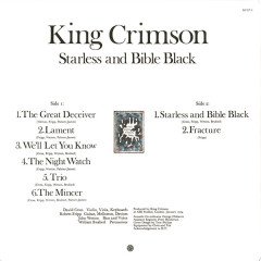 KING CRIMSON - STARLESS AND BIBLE BLACK (1974) - LP 200GR 2015 EDITION SIFIR PLAK