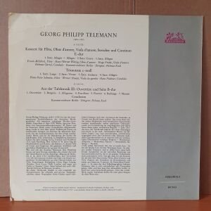 GEORG PHILLIPP TELEMANN: KONZERT FUR FLÖTE, OBOE D' AMORE, VIOLA D'AMORE, STREICHER UND CONTINUO E-DUR, TROSONATE C-MOLL, SUITE B-DUR TAFELMUSIK III / KAMMERORCHESTER BERLIN, HELMUT KOCH - LP 2.EL PLAK