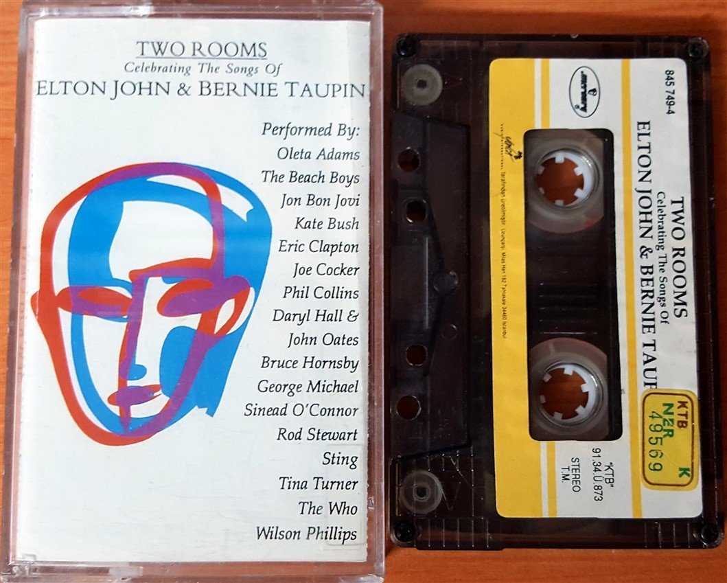 ELTON JOHN & BERNIE TAUPIN - TWO ROOMS (1991) YONCA CASSETTE MADE IN TURKEY ''USED''