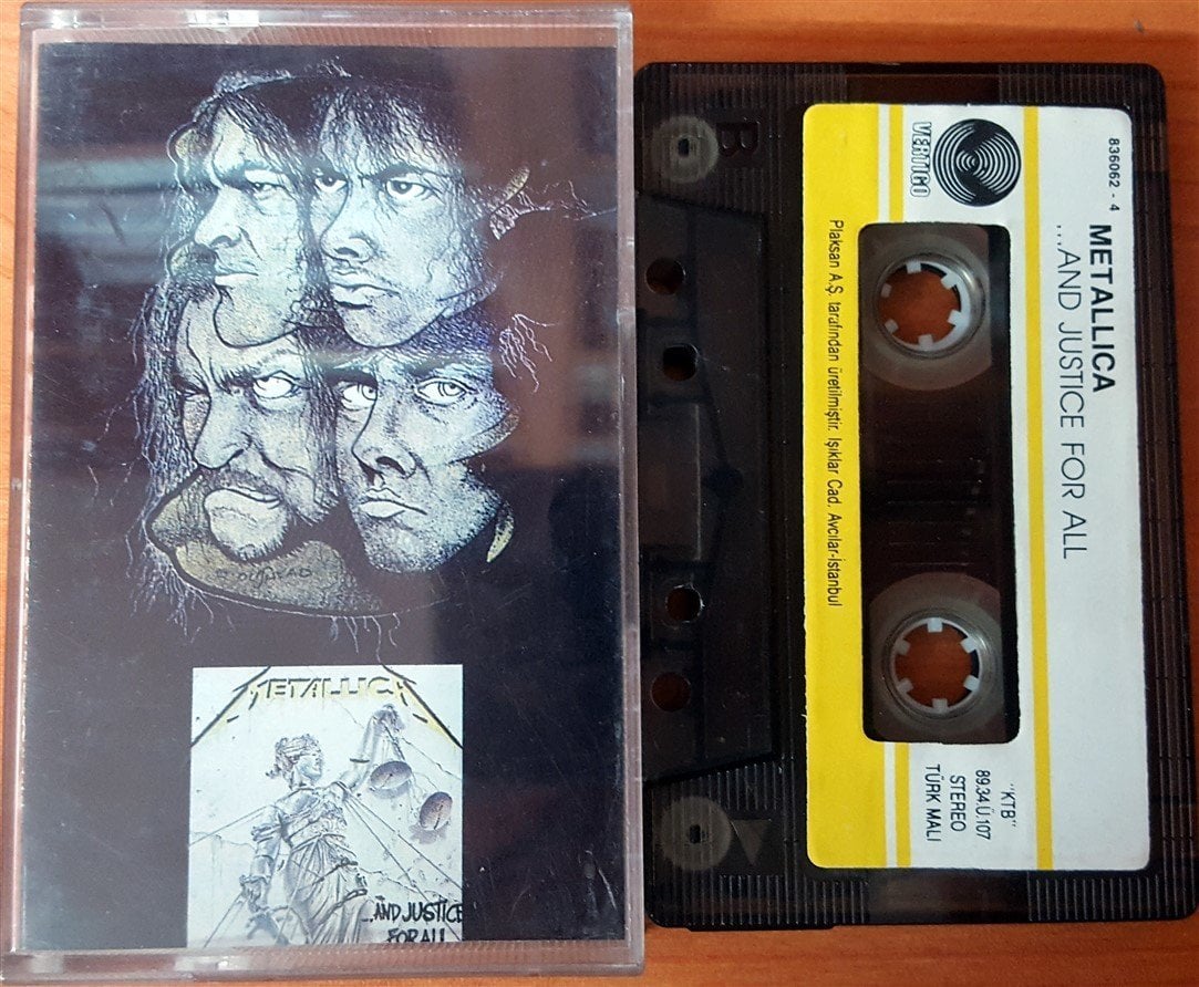 METALLICA - AND JUSTICE FOR ALL (1989) PLAKSAN CASSETTE MADE IN TURKEY ''USED'' PAPER LABEL