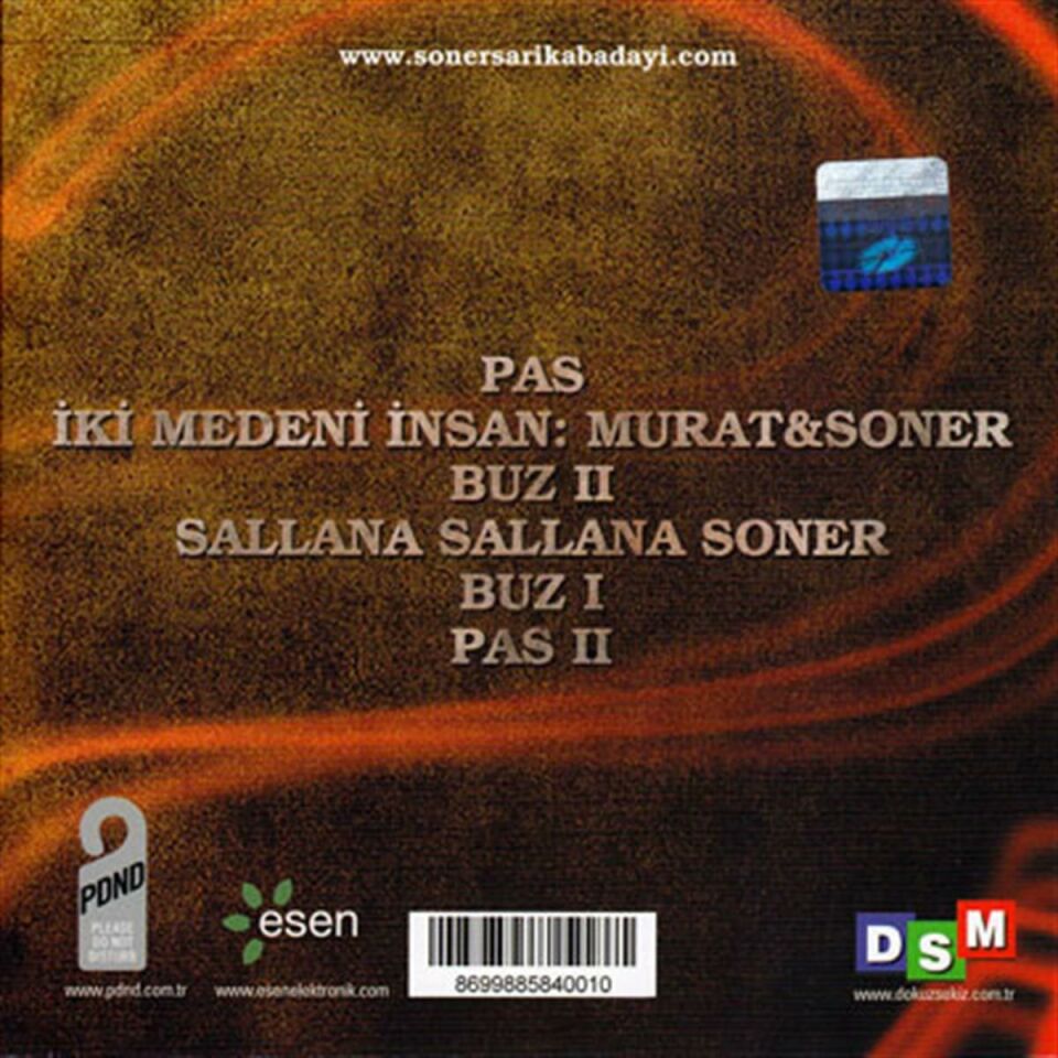 SONER SARIKABADAYI - PAS (2010) - CD SINGLE AMBALAJINDA SIFIR