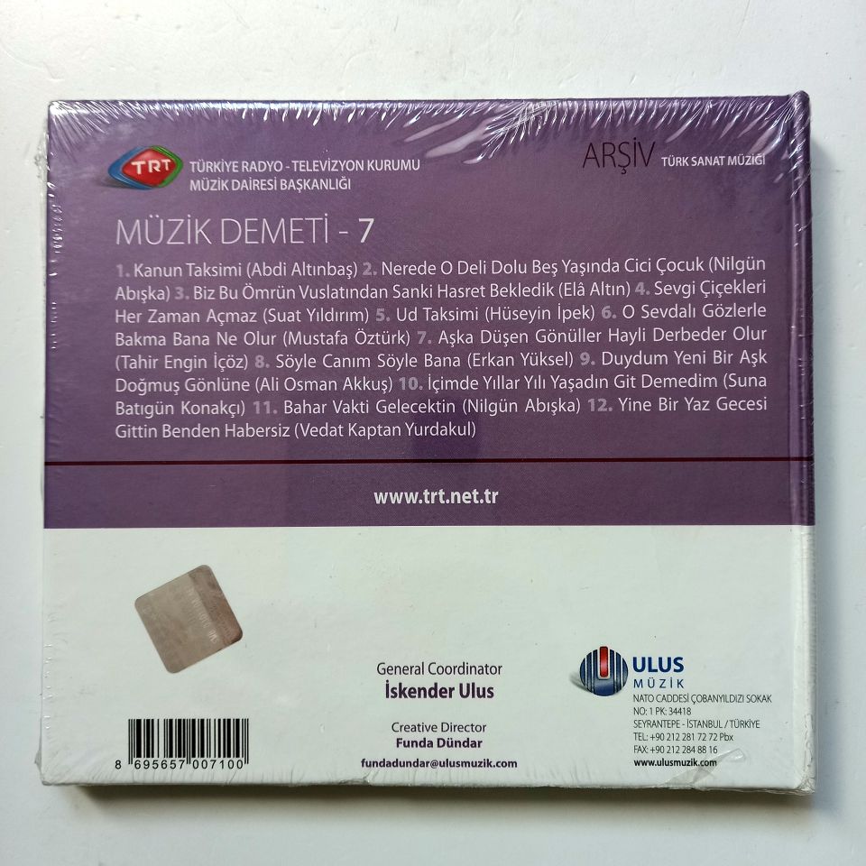 MÜZİK DEMETİ-7 /TÜRK SANAT MÜZİĞİ / TRT ARŞİV SERİSİ 149 - CD SIFIR