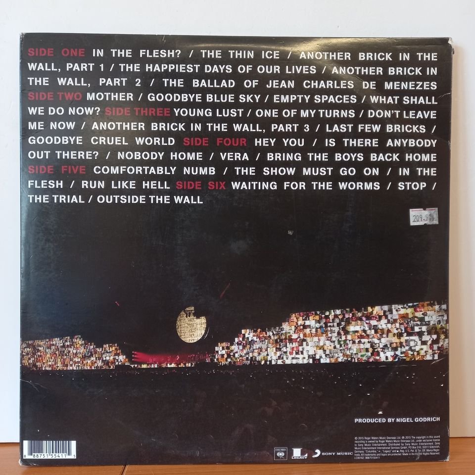 ROGER WATERS – THE WALL / SOUNDTRACK (2015) - 3LP 2.EL PLAK