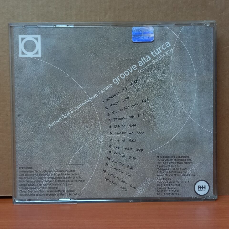 BURHAN ÖÇAL & JAMAALADEEN TACUMA FEAT. NATACHA ATLAS - GROOVE ALLA TURCA (1999) - CD 2.EL