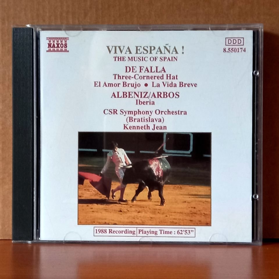 VIVA ESPANA! [THE MUSIC OF SPAIN] / DE FALLA: THREE-CORNERED HAT, EL AMOR BRUJO, LA VIDE BREVE / ALBENIZ/ARBOS: IBERIA - CSR SYMPHONY ORCHESTRA [BRATISLAVA], KENNETH JEAN (1988) - CD 2.EL