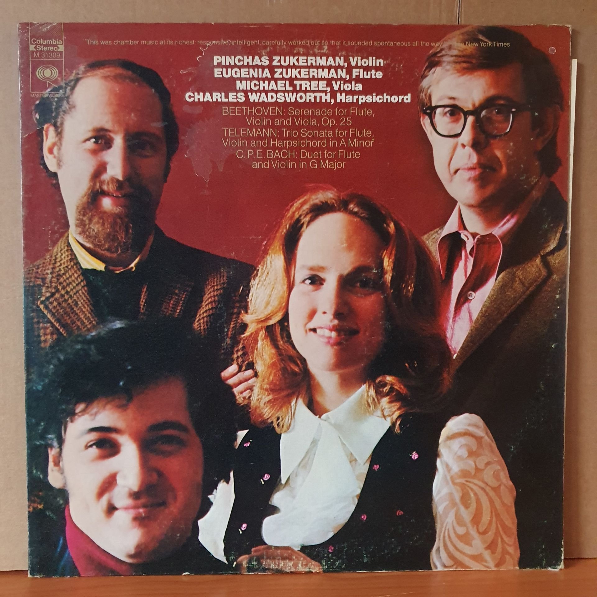 PINCHAS ZUKERMAN, EUGENIA ZUKERMAN, MICHAEL TREE, CHARLES WADSWORTH / BEETHOVEN, TELEMANN, C.P.E. BACH - MUSIC FOR FLUTE, STRINGS AND HAPSICHORD (1972) - LP 2.EL PLAK