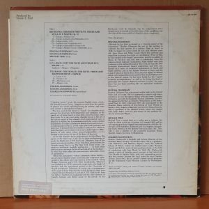 PINCHAS ZUKERMAN, EUGENIA ZUKERMAN, MICHAEL TREE, CHARLES WADSWORTH / BEETHOVEN, TELEMANN, C.P.E. BACH - MUSIC FOR FLUTE, STRINGS AND HAPSICHORD (1972) - LP 2.EL PLAK
