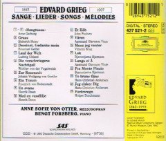 GRIEG - SONGS LIEDER / ANNE SOFIE VON OTTER,BENGT FORSBERG (1993)  - CD 2.EL