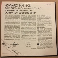 HOWARD HANSON SYMPHONY NO.1 ''NORDIC'' EASTMAN-ROCHESTER ORC. MONO 2.EL PLAK
