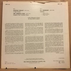 HOLST, A FUGAL OVERTURE / SIR ANROLD BAX, SYMPHONIC POEM / E.J. MOERAN, SINFONIETTA, LPO, SIR ADRIAN BOULT,  2.EL PLAK