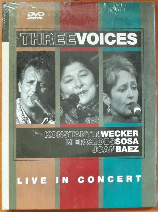 THREE VOICES - LIVE IN CONCERT - KONSTANTIN WECKER, MERCEDES SOSA, JOAN BAEZ (2004) - DVD SIFIR
