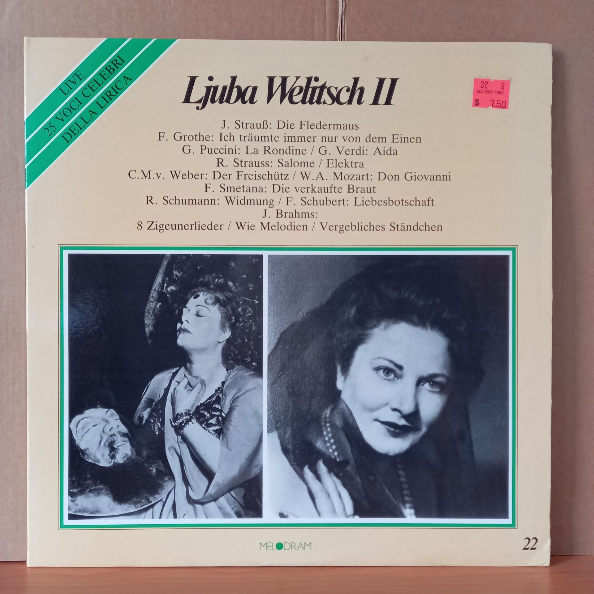 LJUBA WELITSCH – LIVE VOLUME II / STRAUSS, PUCCINI, SCHUMANN, BRAHMS, VERDI - 2LP 2.EL PLAK