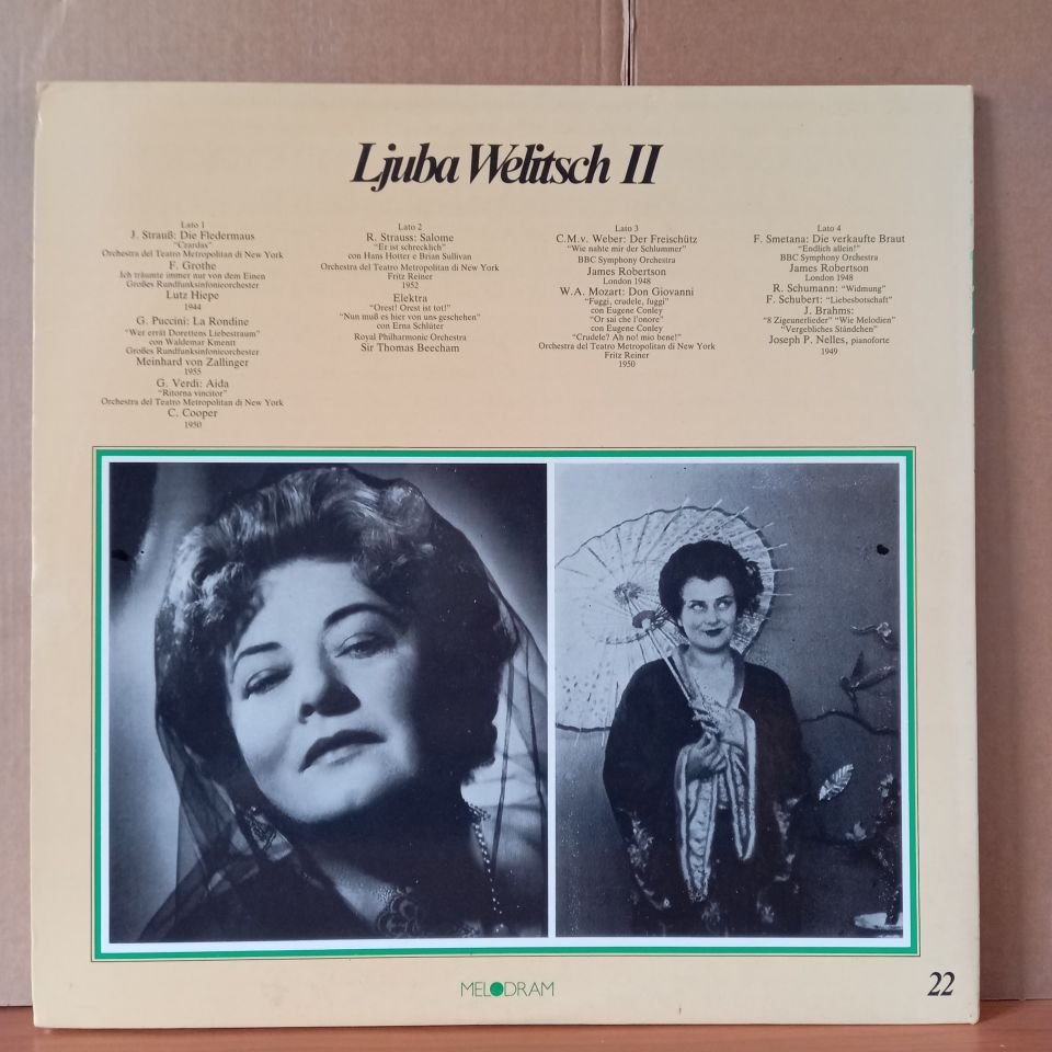 LJUBA WELITSCH – LIVE VOLUME II / STRAUSS, PUCCINI, SCHUMANN, BRAHMS, VERDI - 2LP 2.EL PLAK