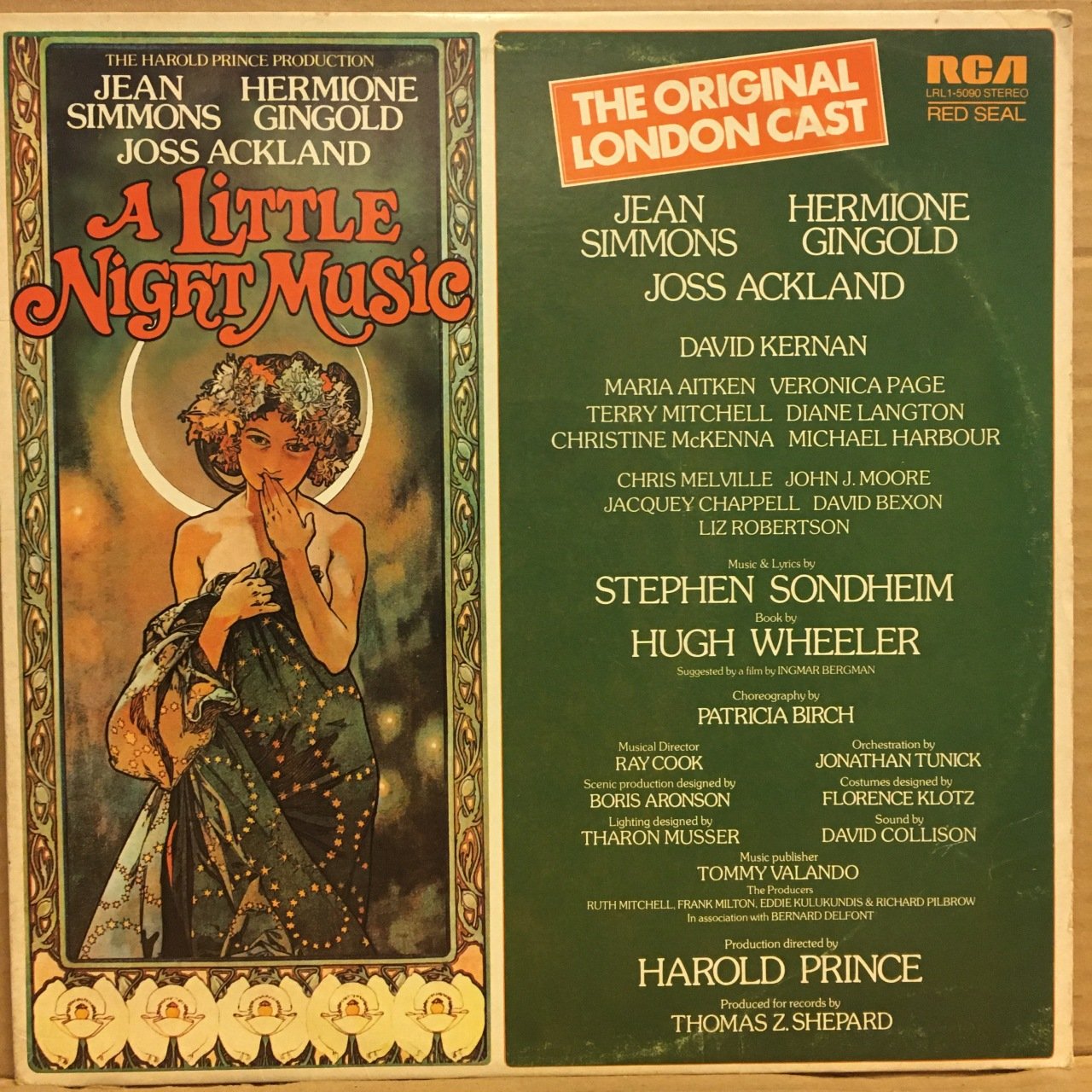 LITTLE NIGHT MUSIC (ORIGINAL LONDON CAST MUSICAL) - JEAN SIMMONS JOSS ACKLAND STEPHEN SONDHEIM (1975) - LP 2.EL PLAK