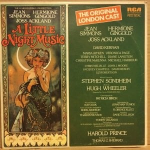 LITTLE NIGHT MUSIC (ORIGINAL LONDON CAST MUSICAL) - JEAN SIMMONS JOSS ACKLAND STEPHEN SONDHEIM (1975) - LP 2.EL PLAK
