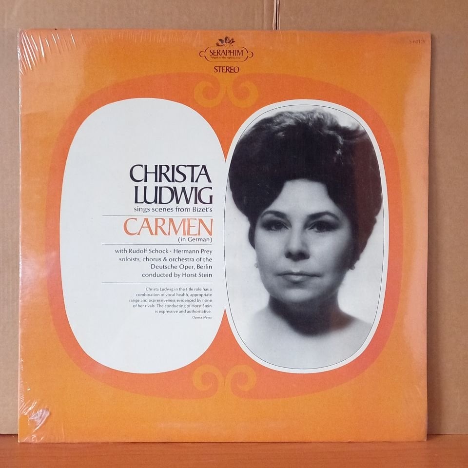 CHRISTA LUDWIG SINGS SCENES FROM BIZET´S CARMEN (IN GERMAN) / RUDOLF SCHOCK, MELITTA MUSZELY, HERMANN PREY, CHOR DER DEUTSCHEN OPER BERLIN, BERLINER SYMPHONIKER, HORST STEIN - LP DÖNEM BASKISI SIFIR PLAK