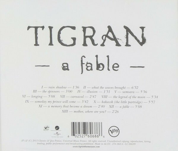 TIGRAN HAMASYAN - A FABLE (2011) -  CD AMBALAJINDA SIFIR