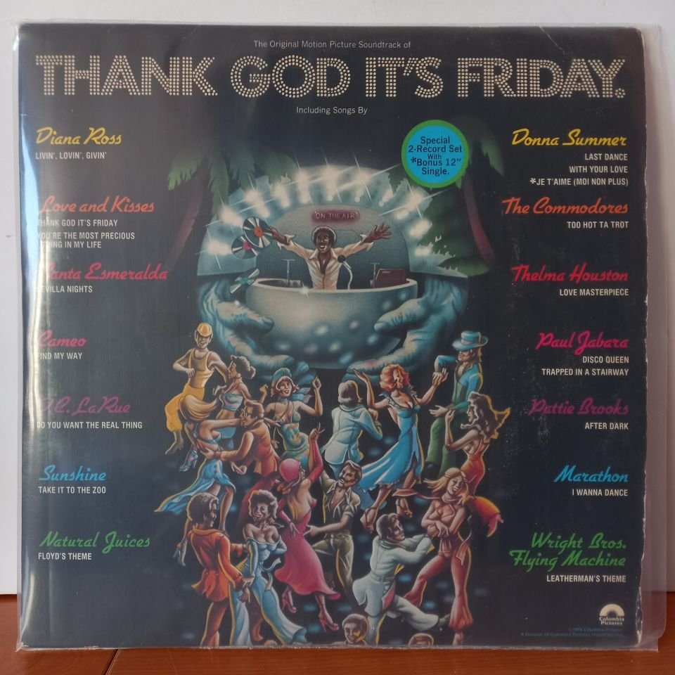 THANK GOD IT'S FRIDAY SOUNDTRACK / DIANA ROSS, DONNA SUMMER, THE COMMODORES, SANTA ESMERALDA (1978) - 2LP 2.EL PLAK