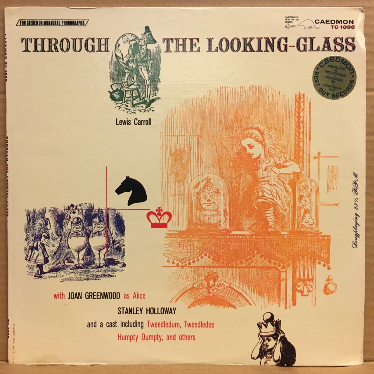 LEWIS CARROLL'S THROUGH THE LOOKING GLASS - JOAN GREENWOOD AS ALICE (1958)  - LP NON MUSIC 2.EL PLAK