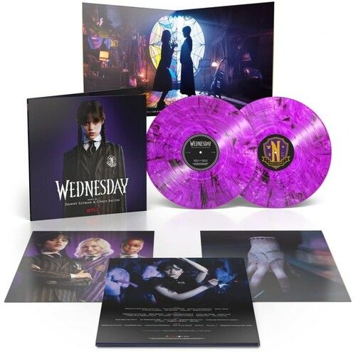 WEDNESDAY SOUNDTRACK - DANNY ELFMAN & CHRIS BACON (2023) - 2xLP PURPLE & BLACK COLORED VINYL SIFIR PLAK