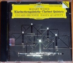 MOZART / WEBER: KLARINETTENQUINTETTE / EDUARD BRUNNER, HAGEN QUARTET (1988) DEUTSCHE GRAMMOPHON CD 2.EL
