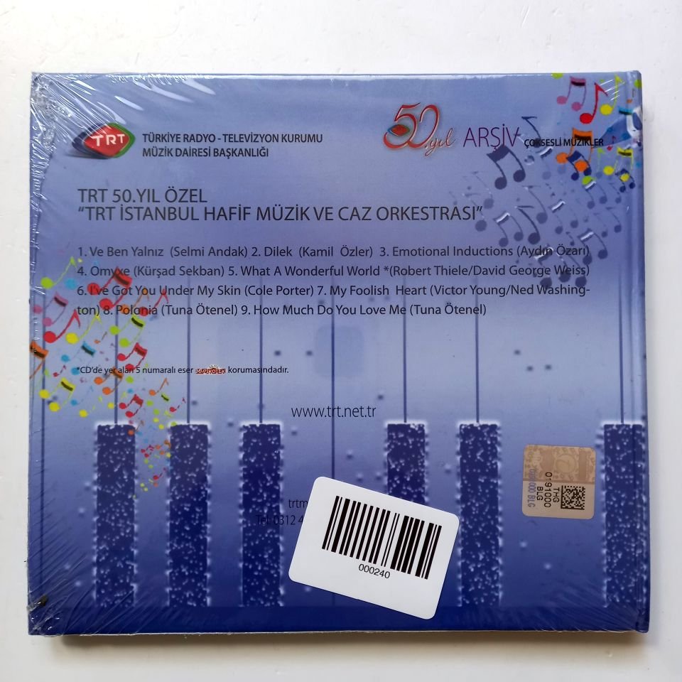 50. YIL ÖZEL ''TRT İSTANBUL HAFİF MÜZİK VE CAZ ORKESTRASI'' / ÇOKSESLİ MÜZİKLER / TRT ARŞİV SERİSİ 254 - CD SIFIR
