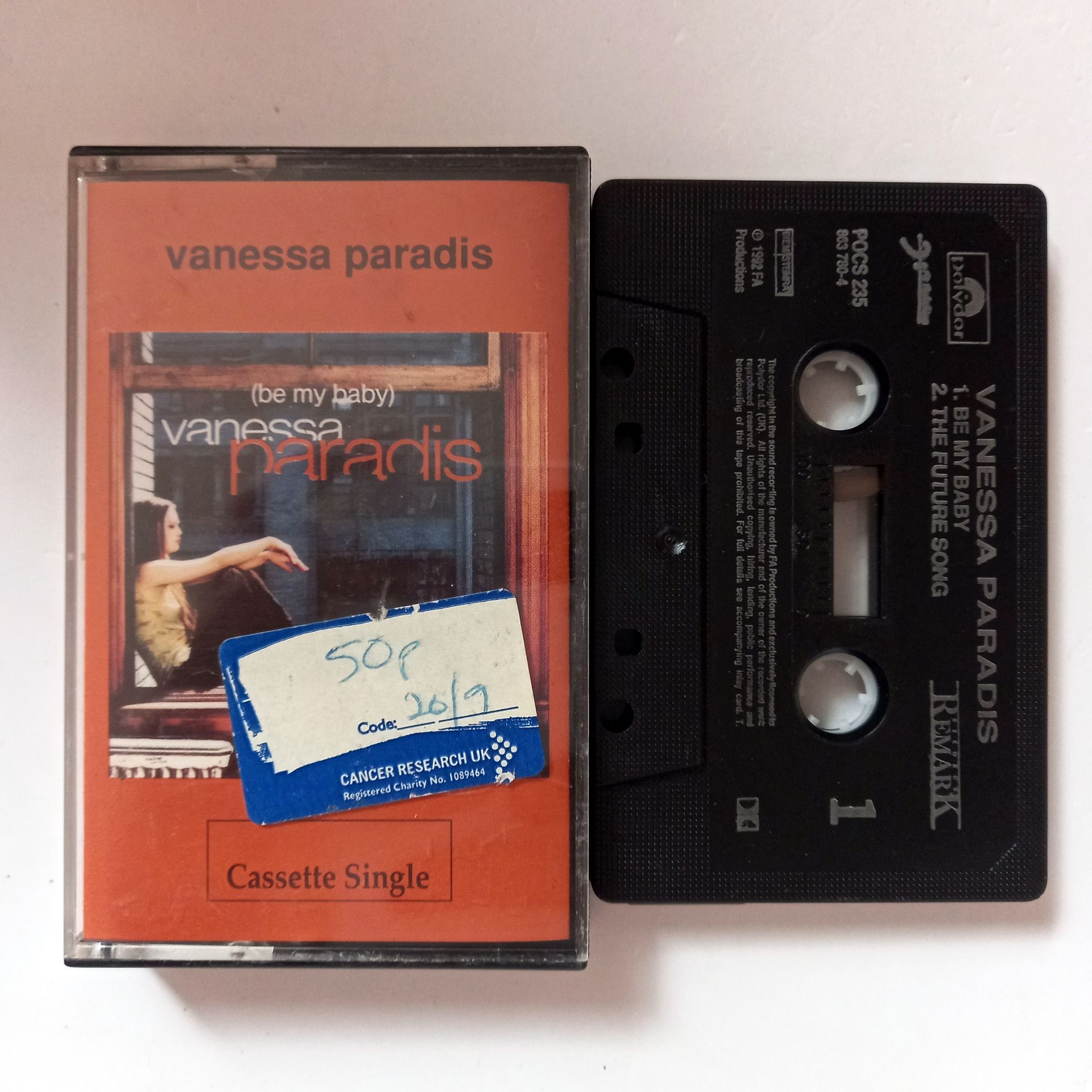 VANESSA PARADIS - BE MY BABY (1992) - KASET SINGLE MADE IN THE UK 2.EL