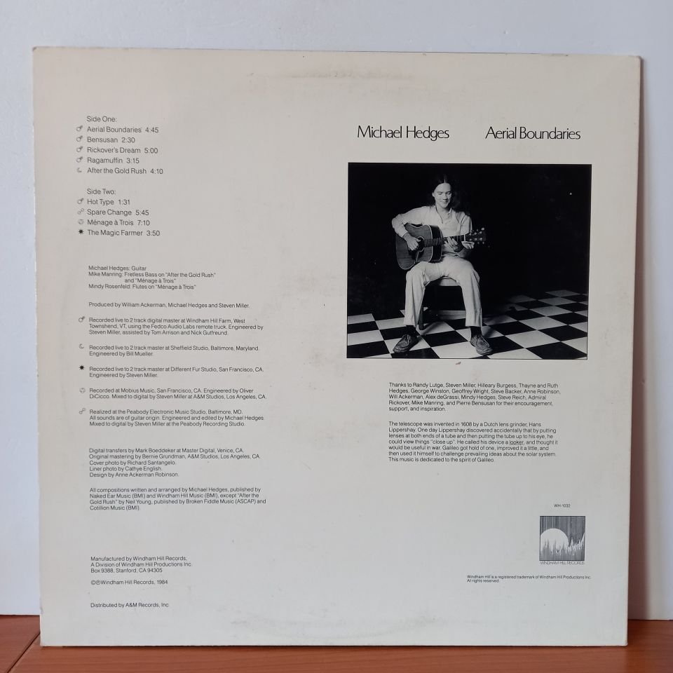 MICHAEL HEDGES – AERIAL BOUNDARIES (1984) - LP 2.EL PLAK