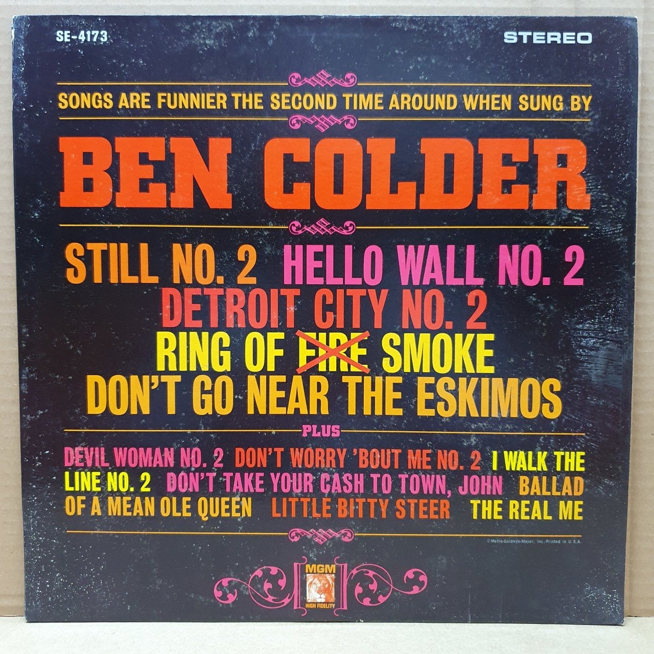 BEN COLDER - SINGS STILL NO.2, DETROIT CITY NO.2 AND OTHERS - LP 2.EL PLAK