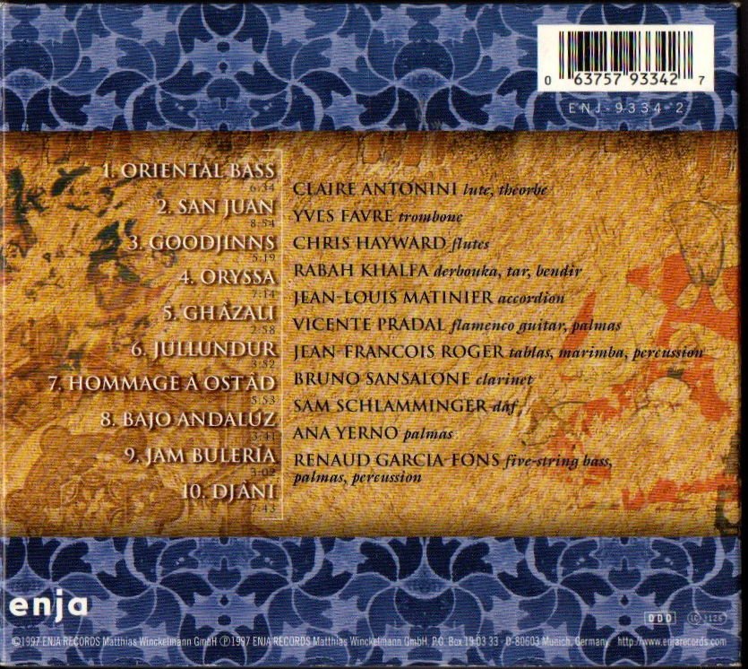 RENAUD GARCIA-FONS – ORIENTAL BASS  (1997) - CD DIGIPAK 2.EL