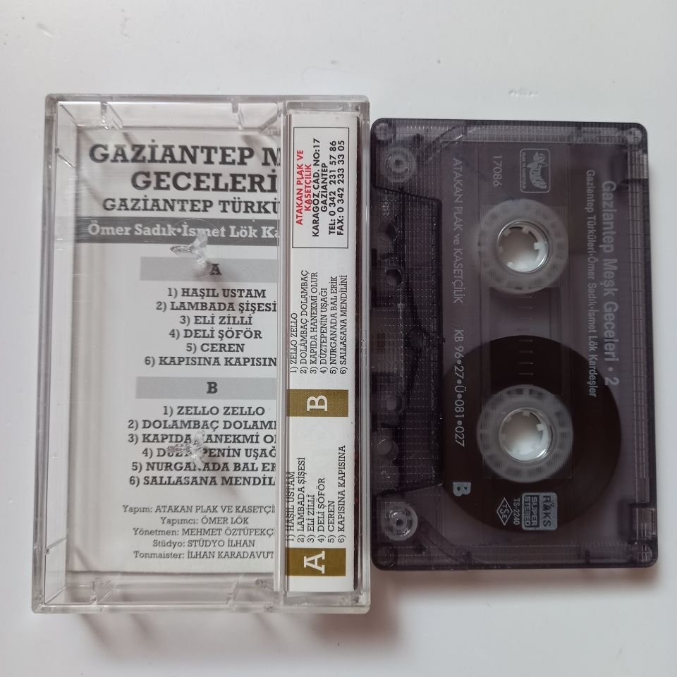 GAZİANTEP MEŞK GECELERİ 2 / ÖMER SADIK, İSMET KÖK KARDEŞLER (1996) - KASET 2.EL