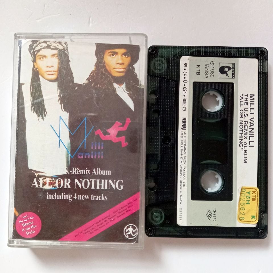 MILLI VANILLI - THE U.S. REMIX ALBUM ''ALL OR NOTHING'' (1989) - KASET 2.EL