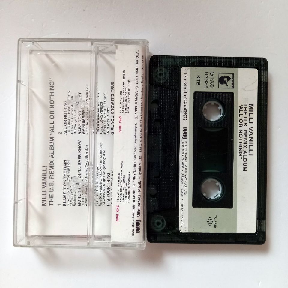 MILLI VANILLI - THE U.S. REMIX ALBUM ''ALL OR NOTHING'' (1989) - KASET 2.EL
