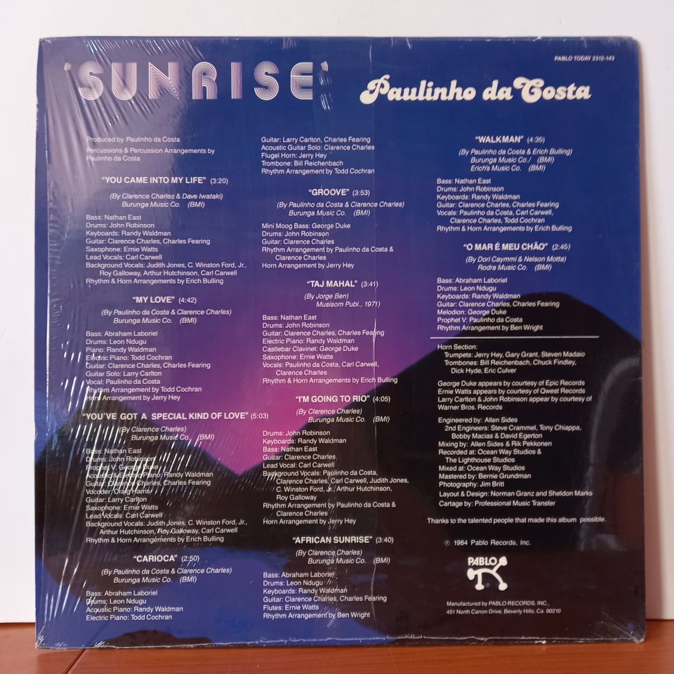 PAULINHO DA COSTA – SUNRISE (1984) - LP 2.EL PLAK