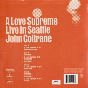 JOHN COLTRANE - A LOVE SUPREME: LIVE IN SEATTLE (2021) - 2LP PLAK SIFIR