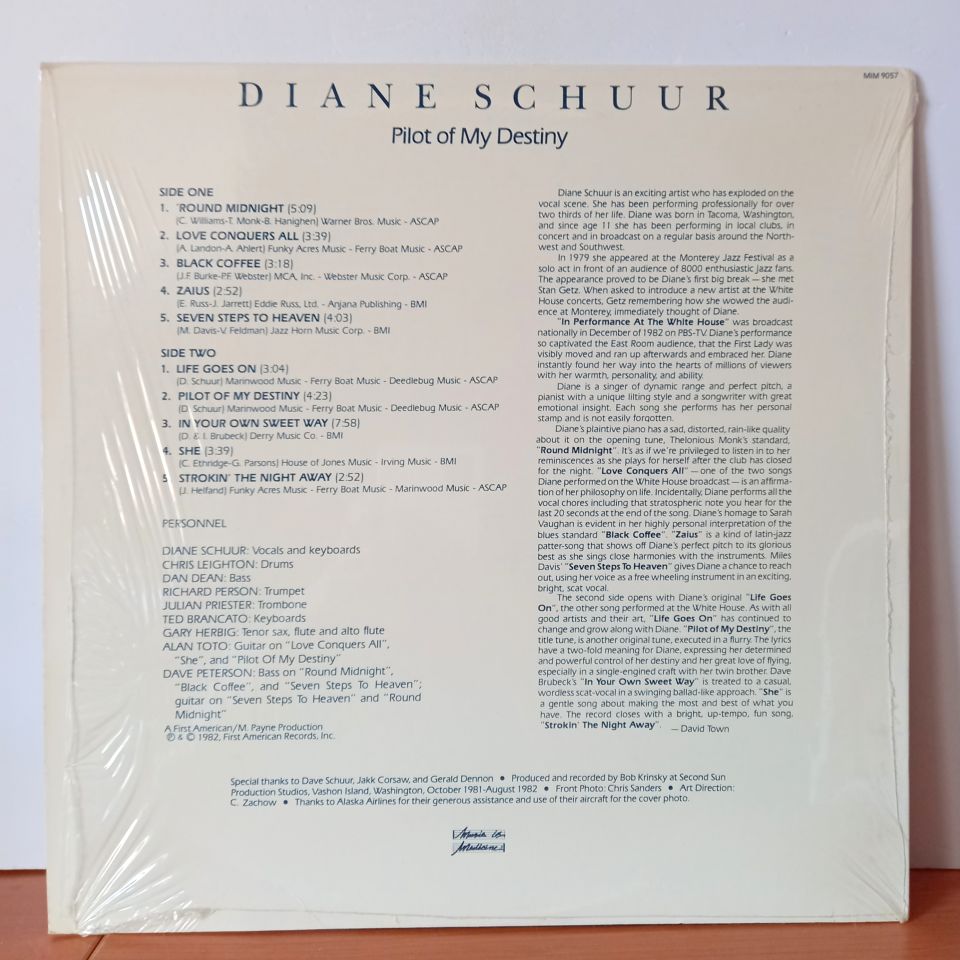 DIANE SCHUUR – PILOT OF MY DESTINY (1982) - LP 2.EL PLAK