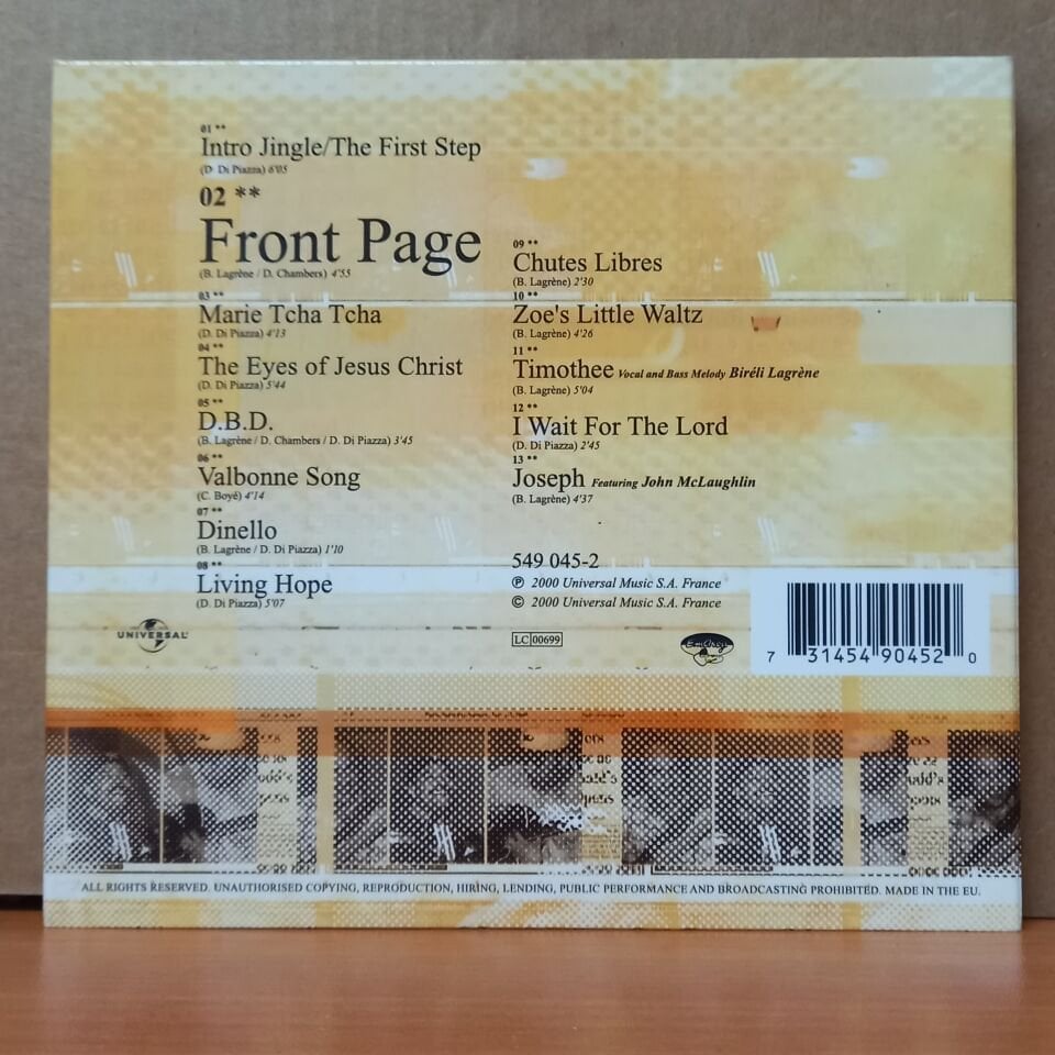 BIRELI LAGRENE, DOMINIQUE DI PIAZZA, DENNIS CHAMBERS - FRONT PAGE (2000) - CD 2.EL