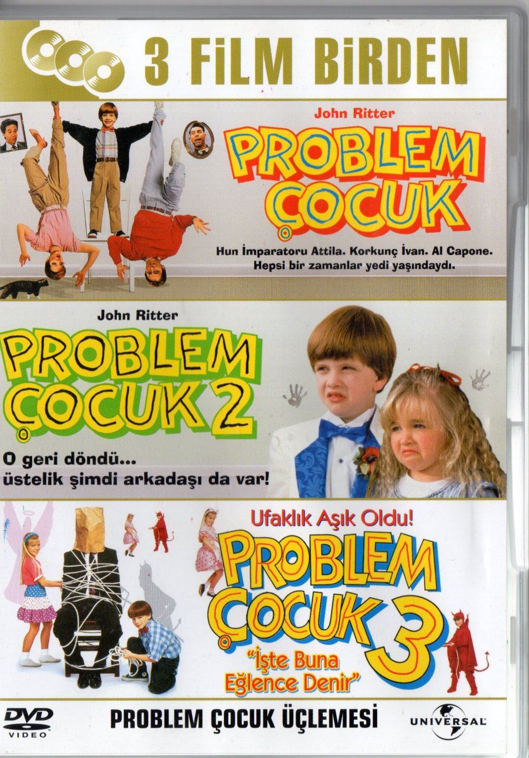 PROBLEM CHILD / PROBLEM ÇOCUK 1-2-3 BOX SET - JOHN RITTER - 3 DVD 2.EL