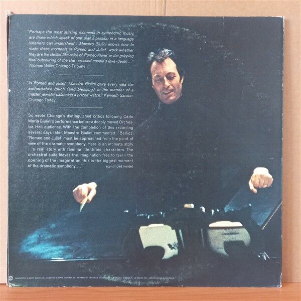 CARLO MARIA GIULINI, CHICAGO SYMPHONY ORCHESTRA, BERLIOZ – ROMEO AND JULIET [THE ORCHESTRAL MUSIC] (1970) - LP 2.EL PLAK