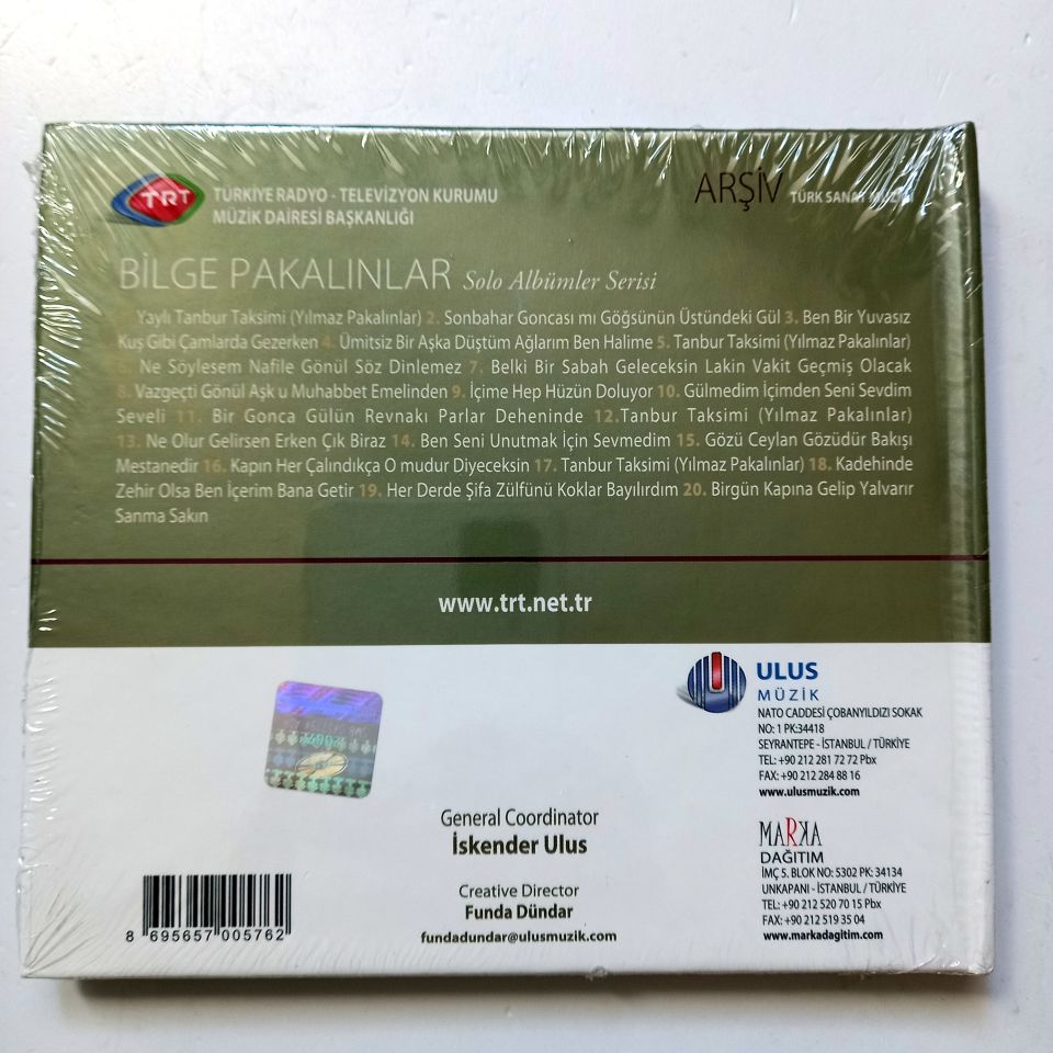 BİLGE PAKALINLAR / TÜRK SANAT MÜZİĞİ / TRT ARŞİV SERİSİ 53 - CD SIFIR